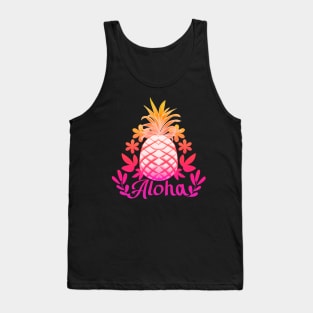 Colorful Pineapple Aloha Tropical Hawaii Tank Top